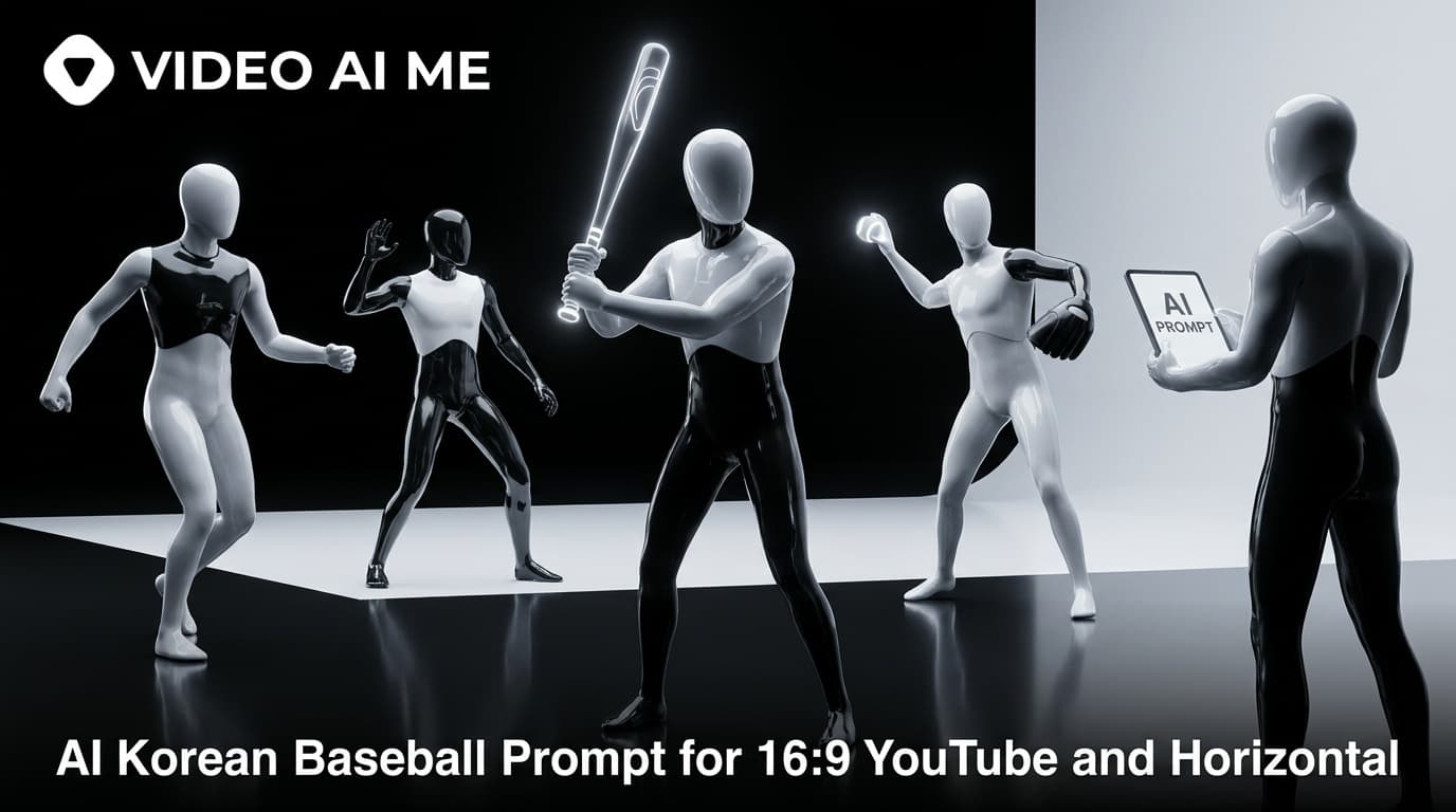 AI Korean baseball prompt rendered in 16:9 horizontal broadcast format for YouTube