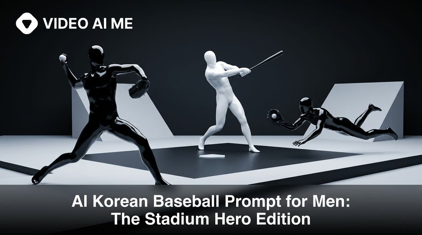 AI Korean baseball prompt for men in stadium-hero broadcast framing