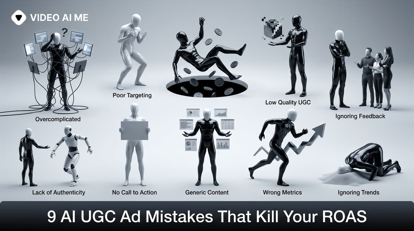 AI UGC ad mistakes that kill ROAS shown on a paid social ads dashboard
