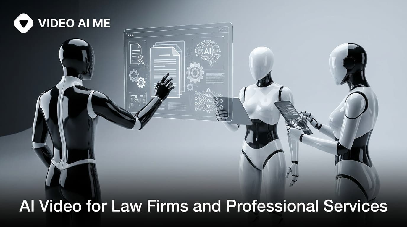 AI-generated professional video content for law firms showing an attorney presenting legal education content for YouTube and LinkedIn