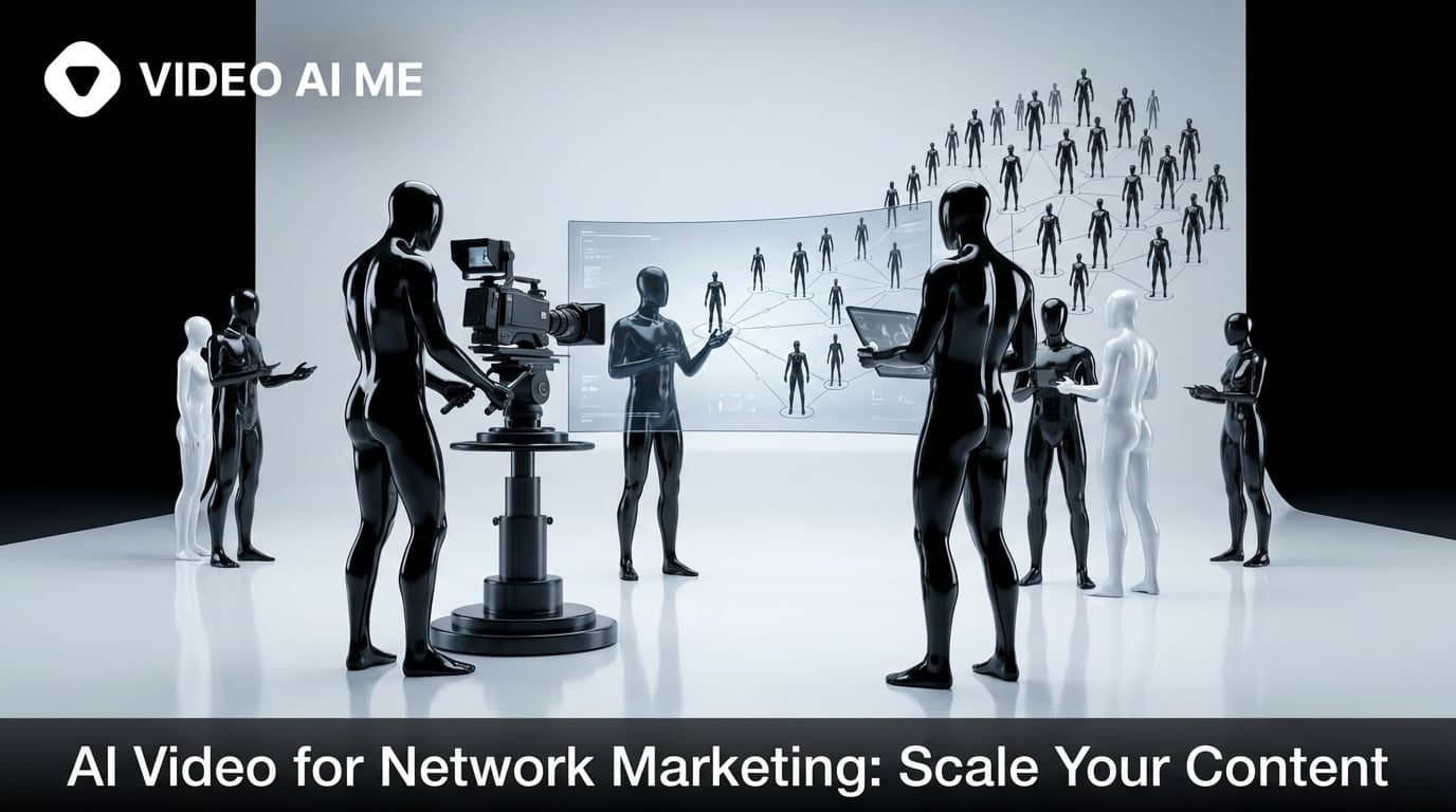 AI-generated product promotion video for network marketing showing a presenter demonstrating health supplement benefits for social media