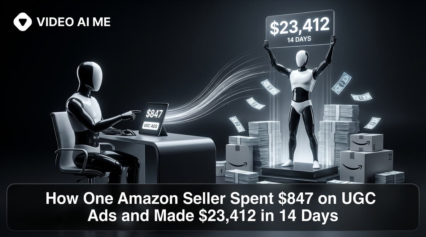 Amazon seller UGC ad case study showing $847 spend to $23K revenue