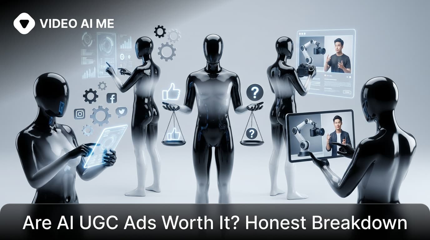 Are AI UGC ads worth it: AI UGC video ad creative shown on a phone with ROI metrics