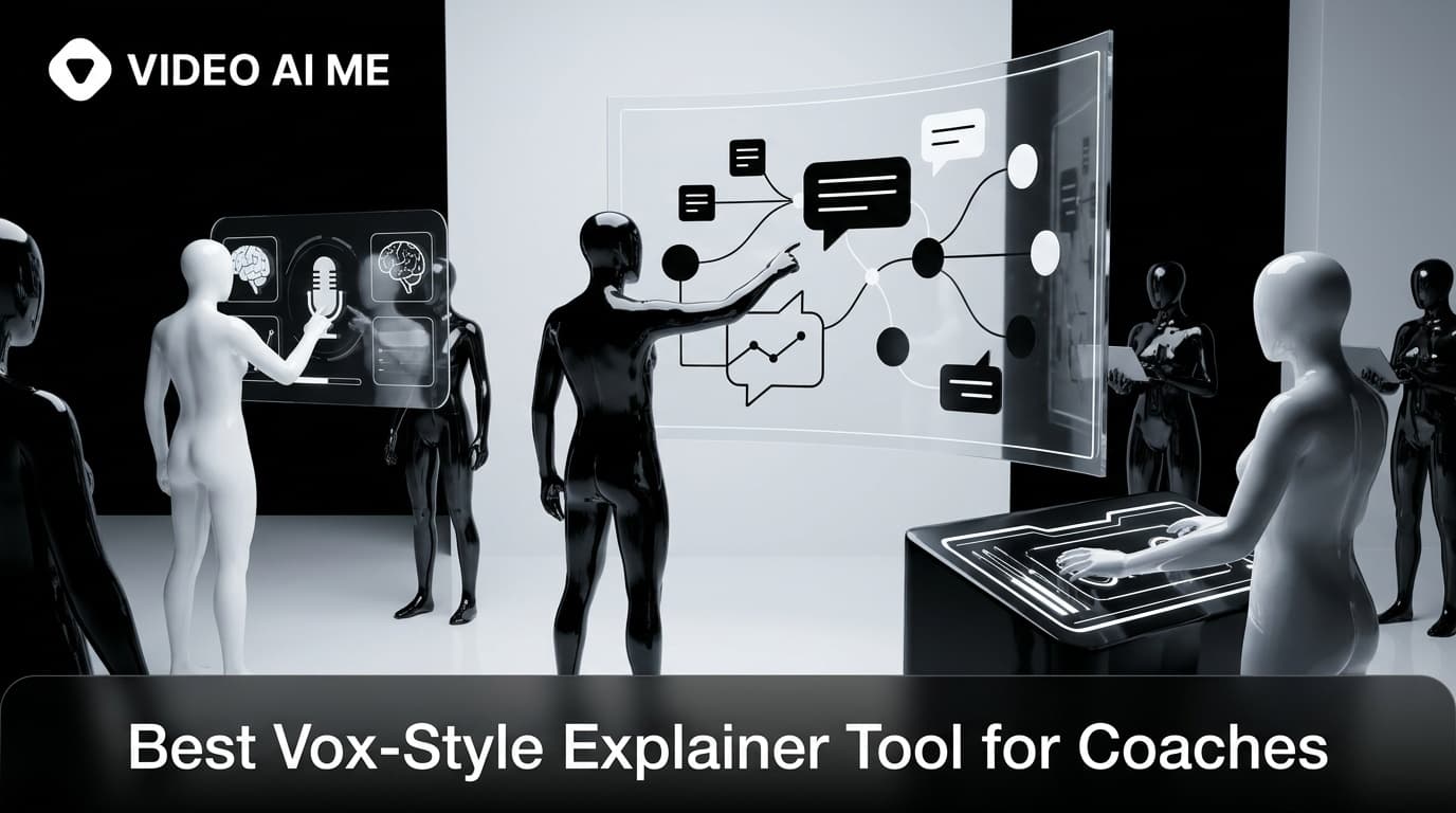 Vox-style explainer showing a coaching framework as cutout paper steps and arrows