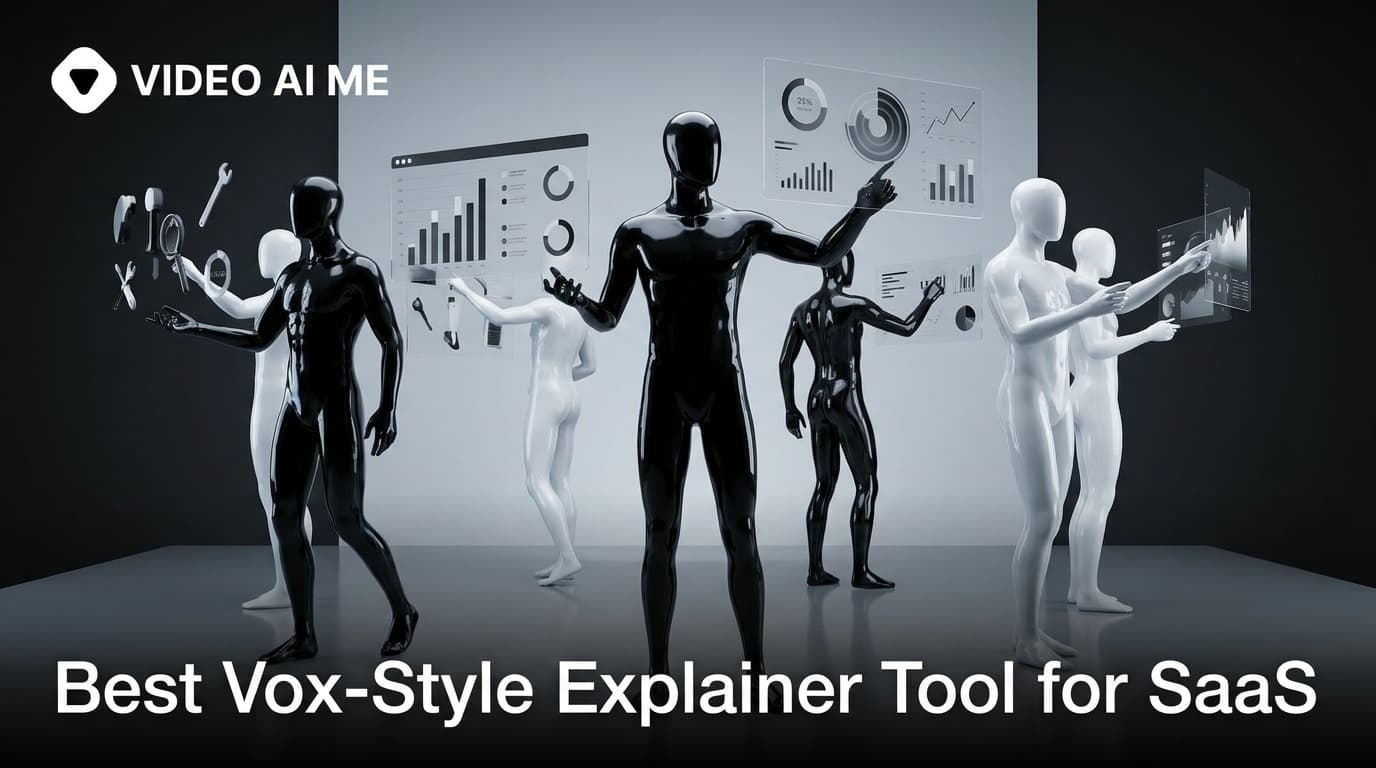 Vox-style paper-collage explainer scene turning an abstract SaaS workflow into cutout diagrams for a product marketing video