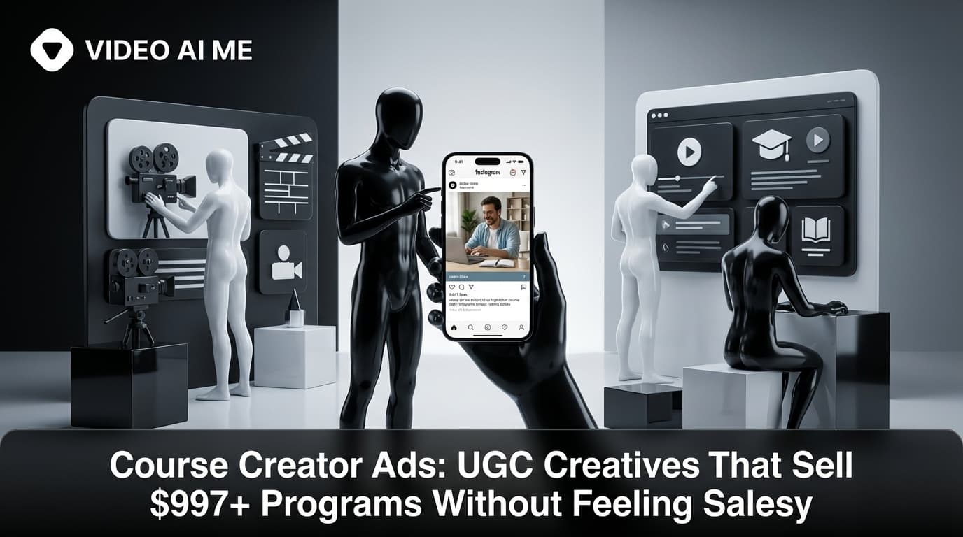 Course creator UGC ad creative showing authentic testimonial style video