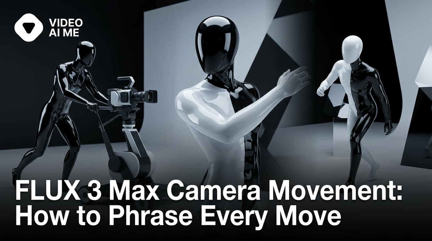 FLUX 3 Max camera movement guide covering push-in, orbit, dolly, crane, handheld and whip pan