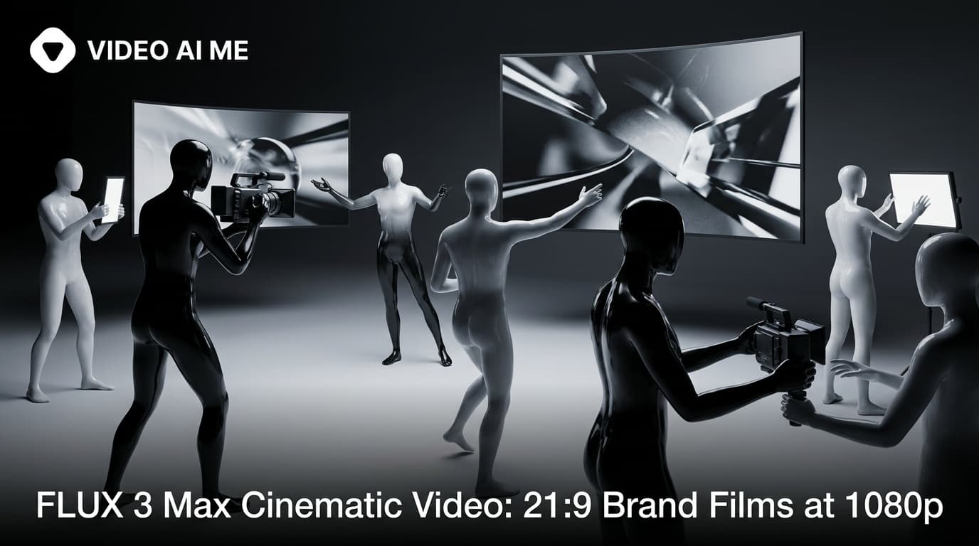 Cinematic 21:9 brand film shot with FLUX 3 Max at 1080p on VIDEO AI ME