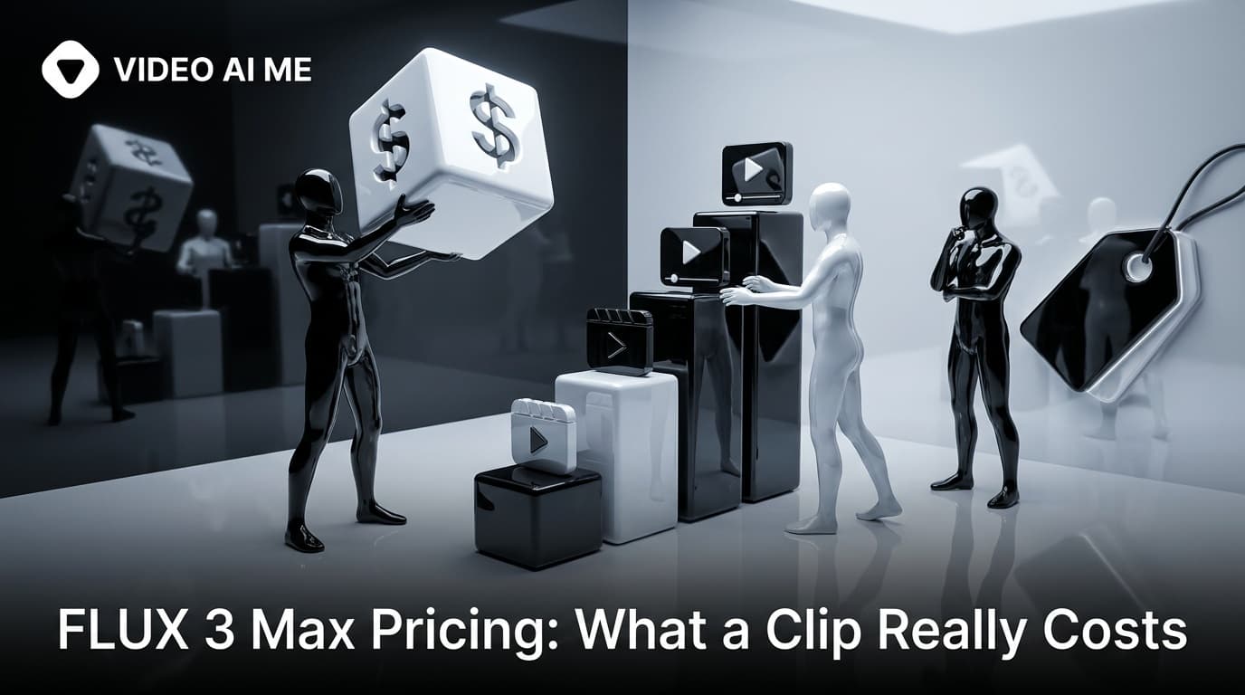 FLUX 3 Max pricing table with cost per clip and clips per plan