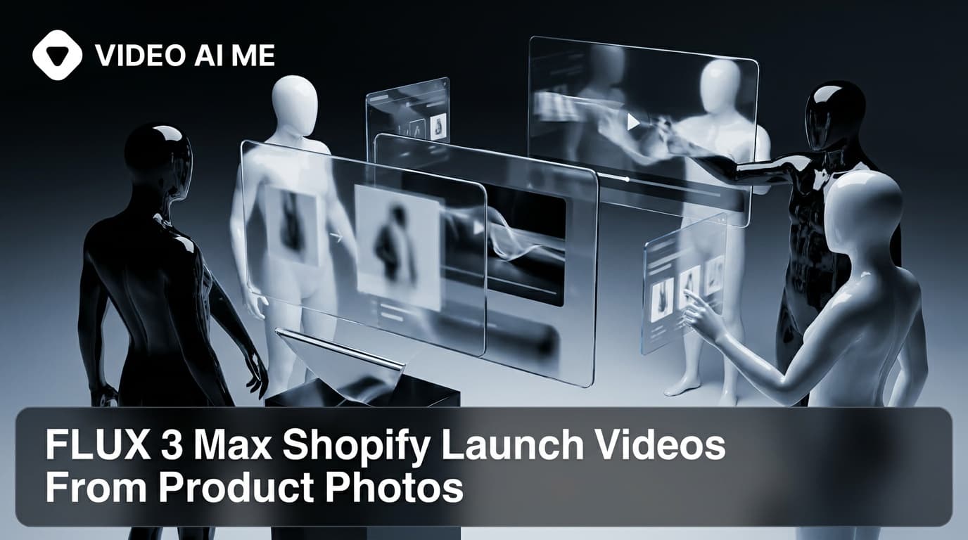 Shopify product launch video set made from product photos with FLUX 3 Max image to video