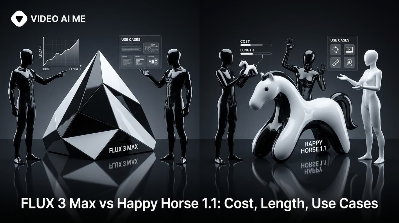 Comparison of the FLUX 3 Max and Happy Horse 1.1 AI video models
