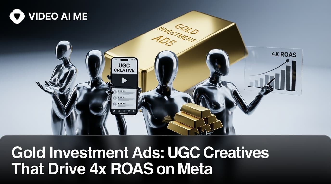 Gold investment UGC ad creative for Meta advertising with high ROAS