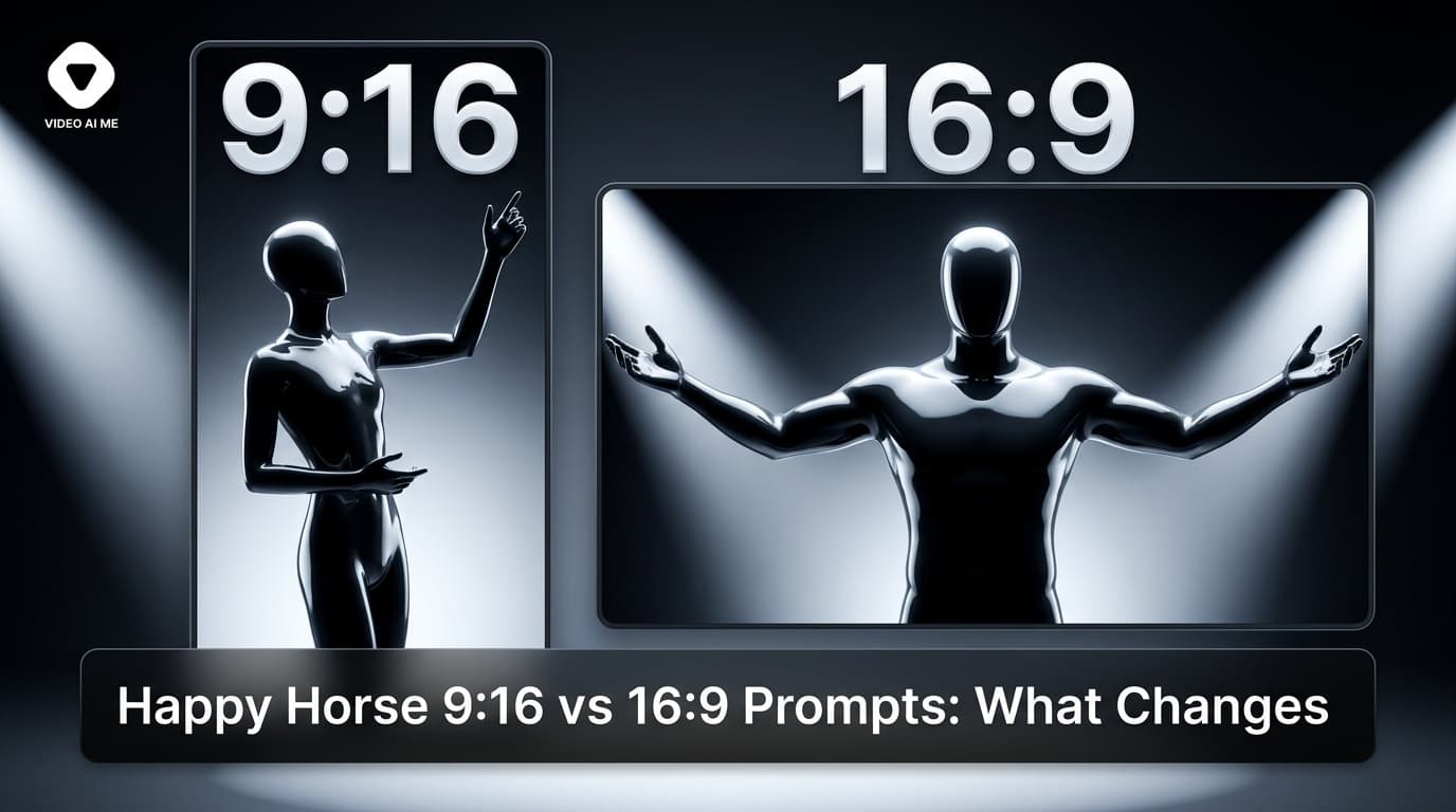 Happy Horse 9:16 and 16:9 prompt comparison showing vertical and horizontal framing differences