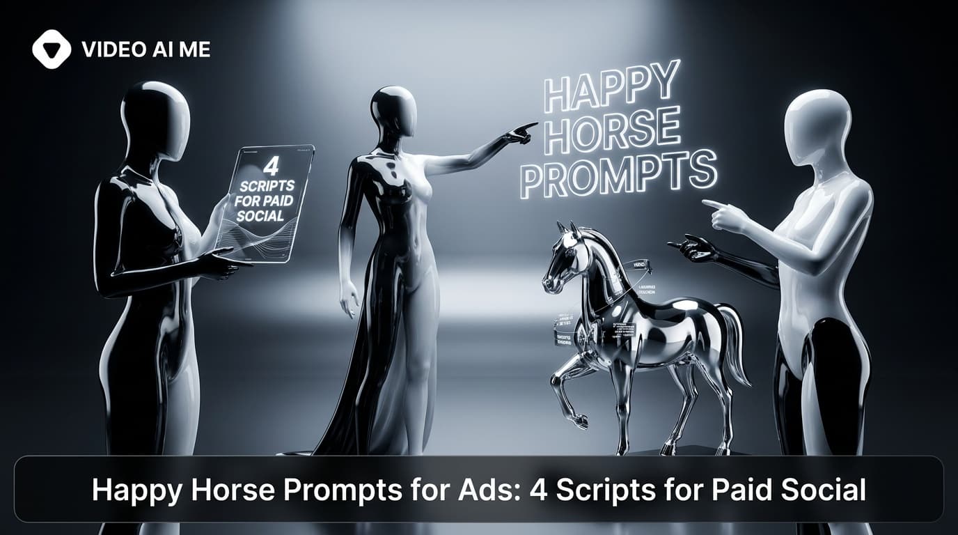 Happy Horse prompts for ads showing a product being held up in warm kitchen light for a paid social creative