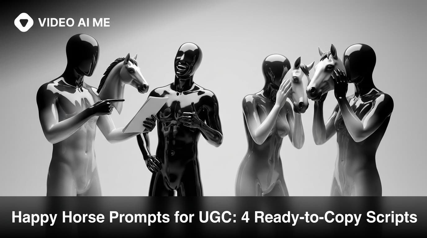 Happy Horse prompts for UGC showing a creator holding a skincare product in warm golden-hour light