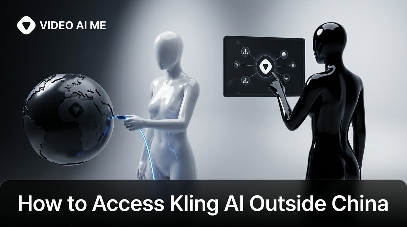 How to access Kling AI outside China showing three global access routes