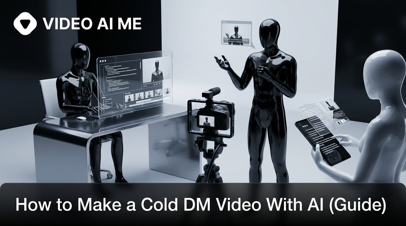 Founder creating a personalized cold dm video with an AI spokesperson for sales outreach