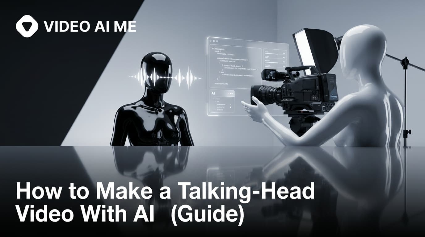 Person creating a talking-head video with AI from a single photo and script on a laptop