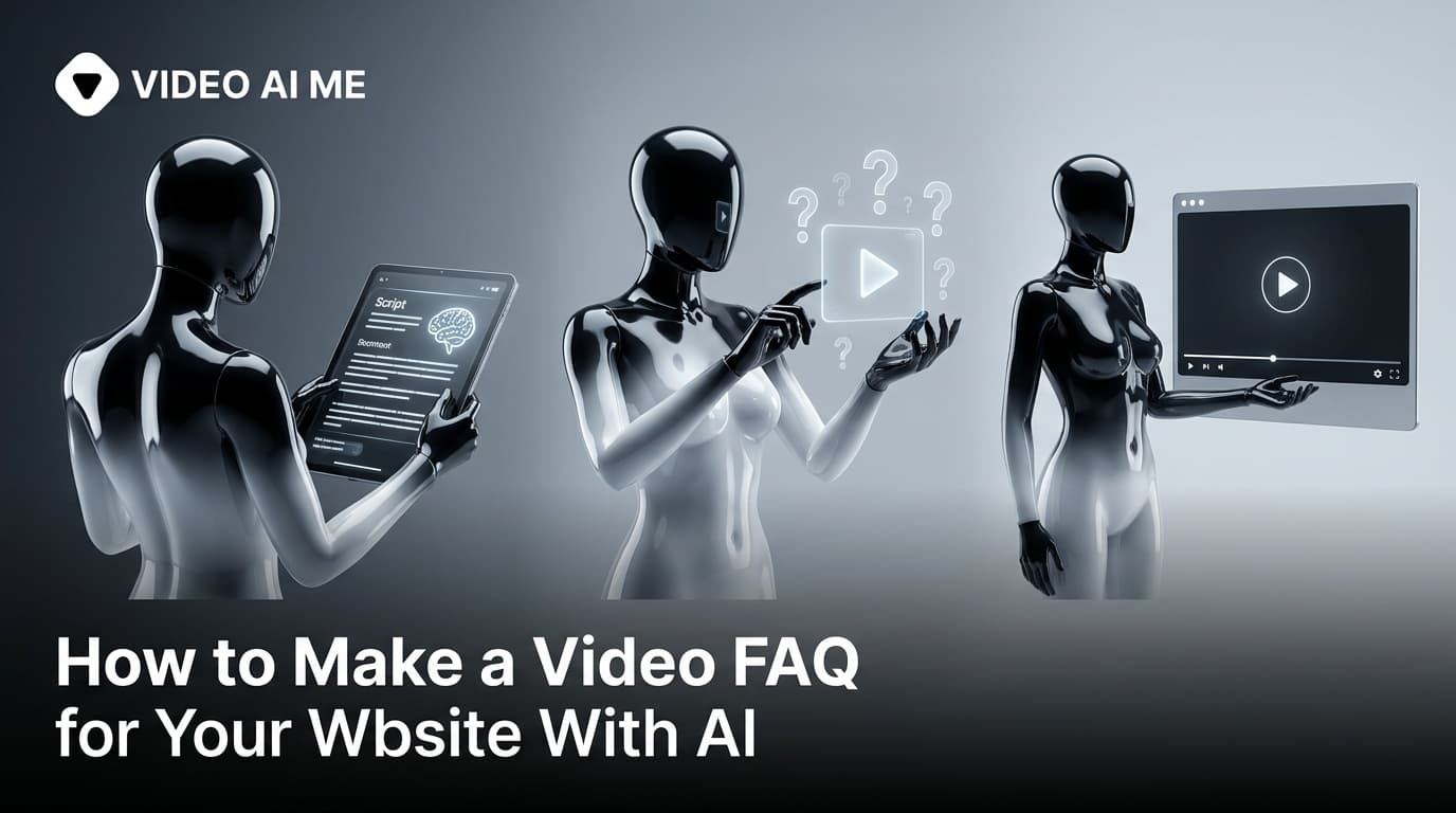 Video FAQ for a website created with AI showing a presenter answering a common customer question