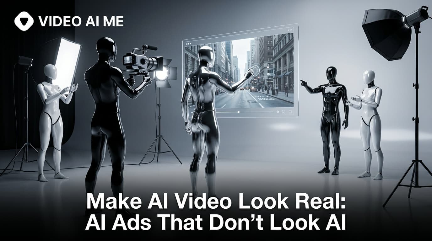 Marketer editing an AI video ad to make AI video look real and natural on a laptop