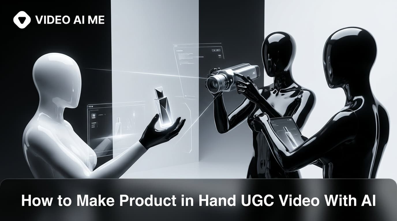 AI actor holding a product on camera in a product in hand UGC video