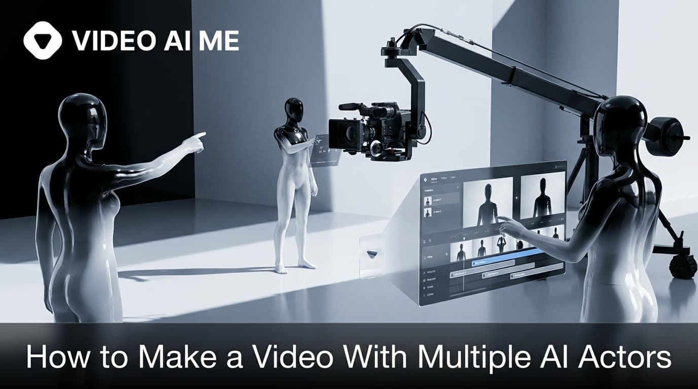 Two AI actors in a dialogue scene for a UGC-style video ad