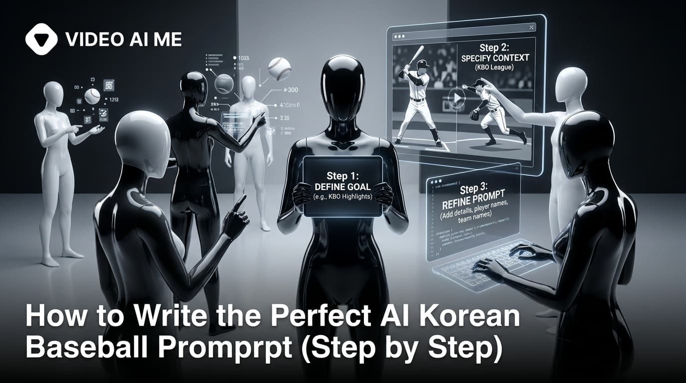 How to write an AI Korean baseball prompt with broadcast overlay and stadium lighting