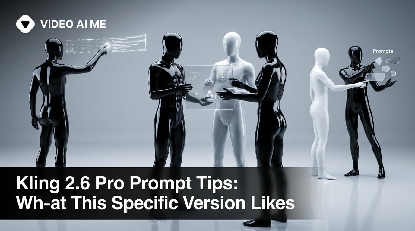 Kling 2.6 Pro version-specific prompt tips and example outputs compared to Kling 3.0