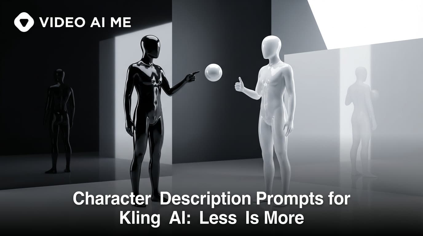 Kling AI character description prompt example showing consistent character across multiple shots
