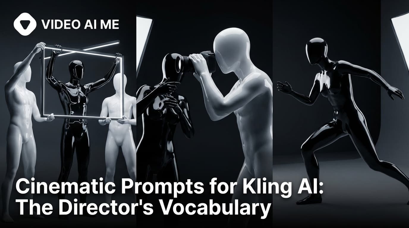 Cinematic Kling AI prompt example showing 35mm documentary style shot with Kodak grade