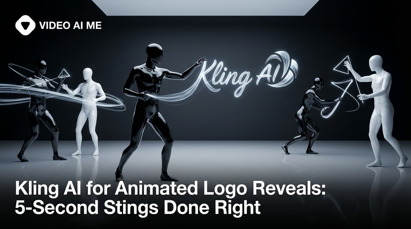 Kling AI animated logo reveal showing brand sting with motion and lighting