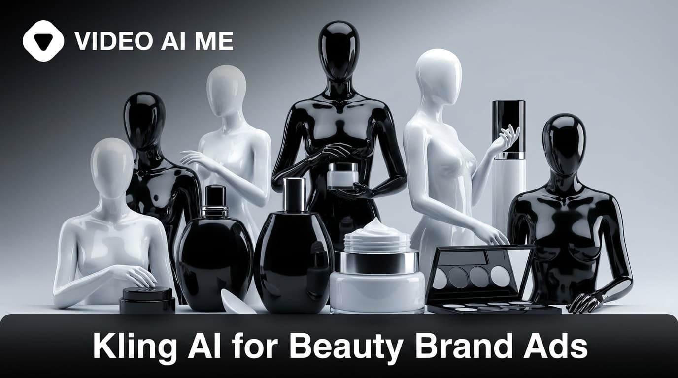 Kling 3.0 beauty brand ad showing makeup application and fragrance hero with multi-shot