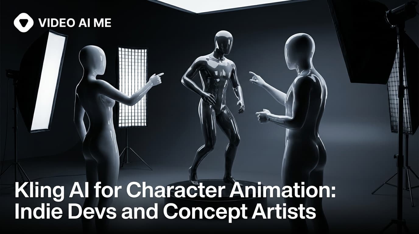 Kling AI character animation showing indie game character performing action sequence via multi-shot