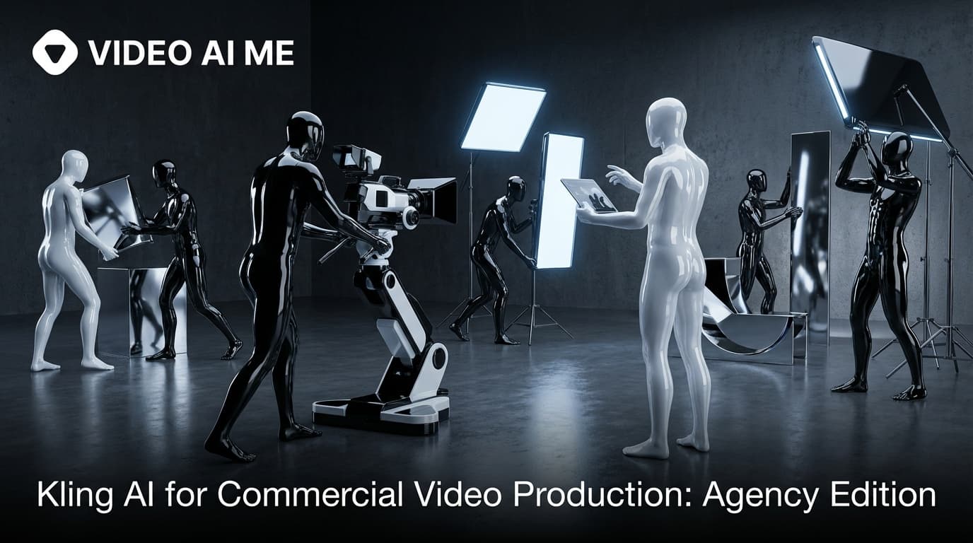 Kling AI commercial production showing multi-shot social ad spot with presenter and product