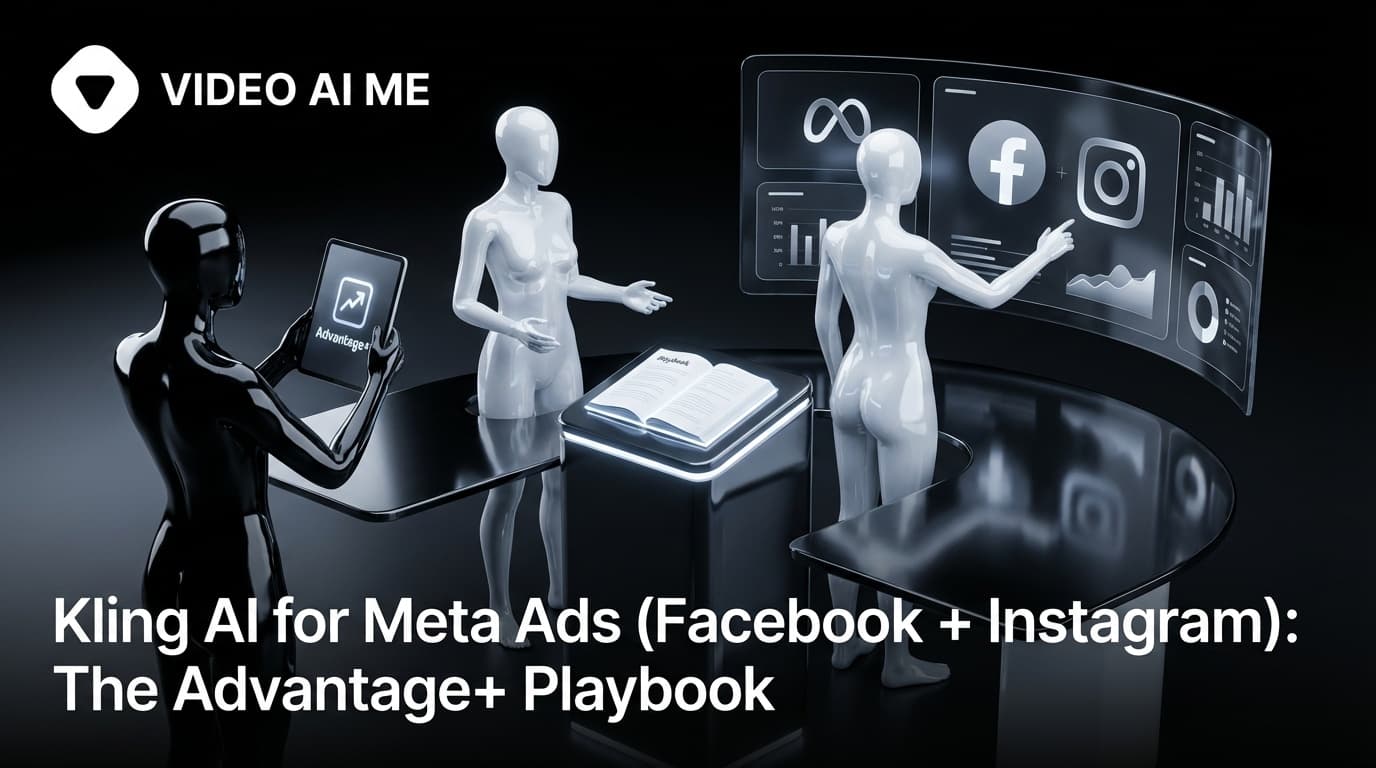 Kling AI Meta ad creative variants showing Facebook and Instagram placements