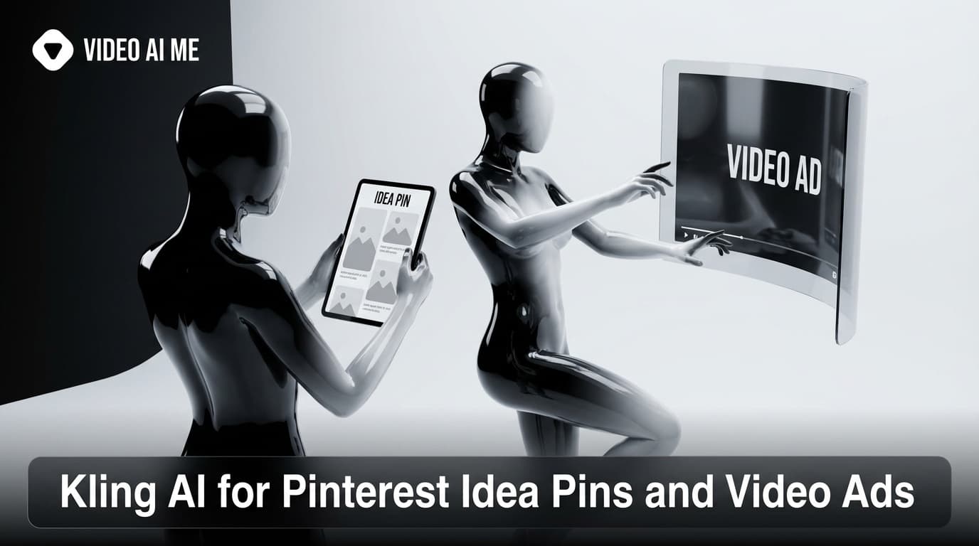 Kling AI Pinterest video ad example for home decor showing Idea Pin format