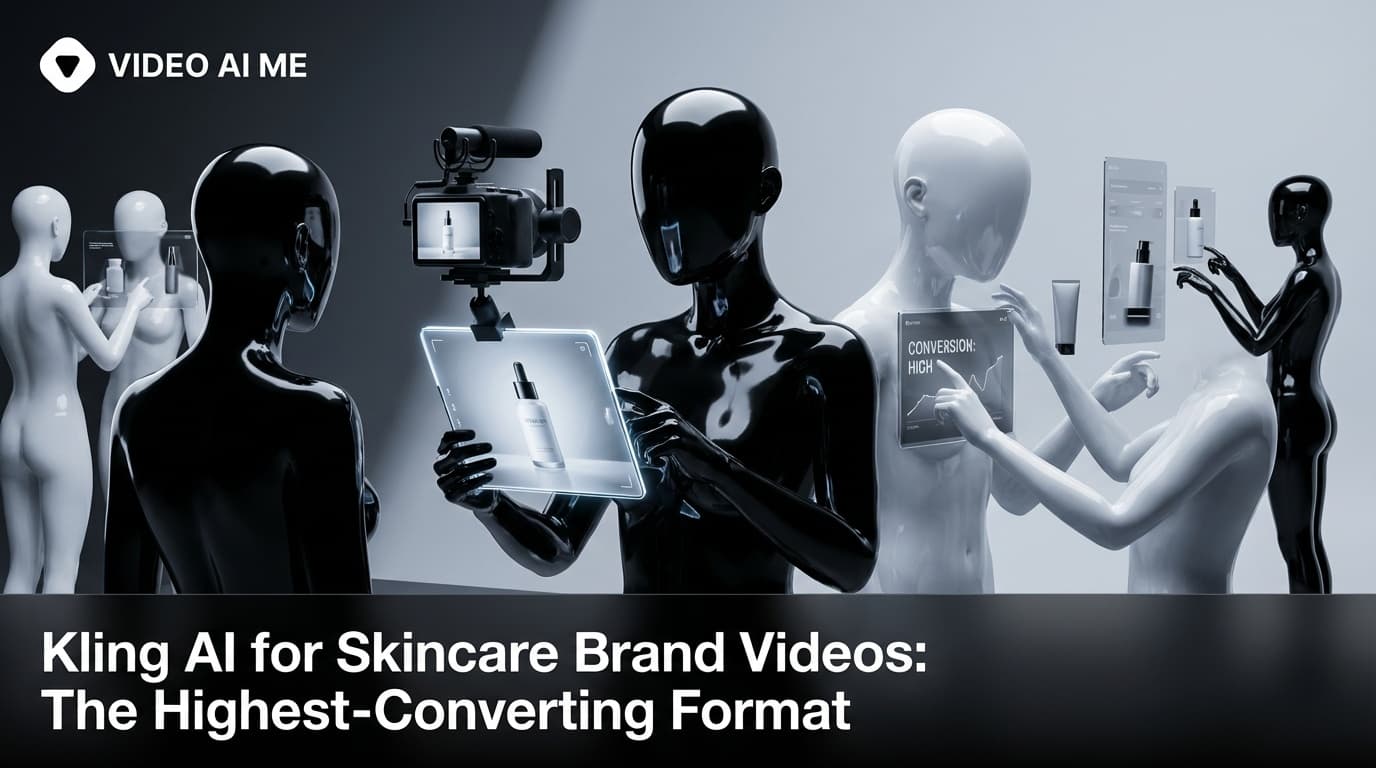 Kling 3.0 skincare brand video showing AI actor in UGC confession format