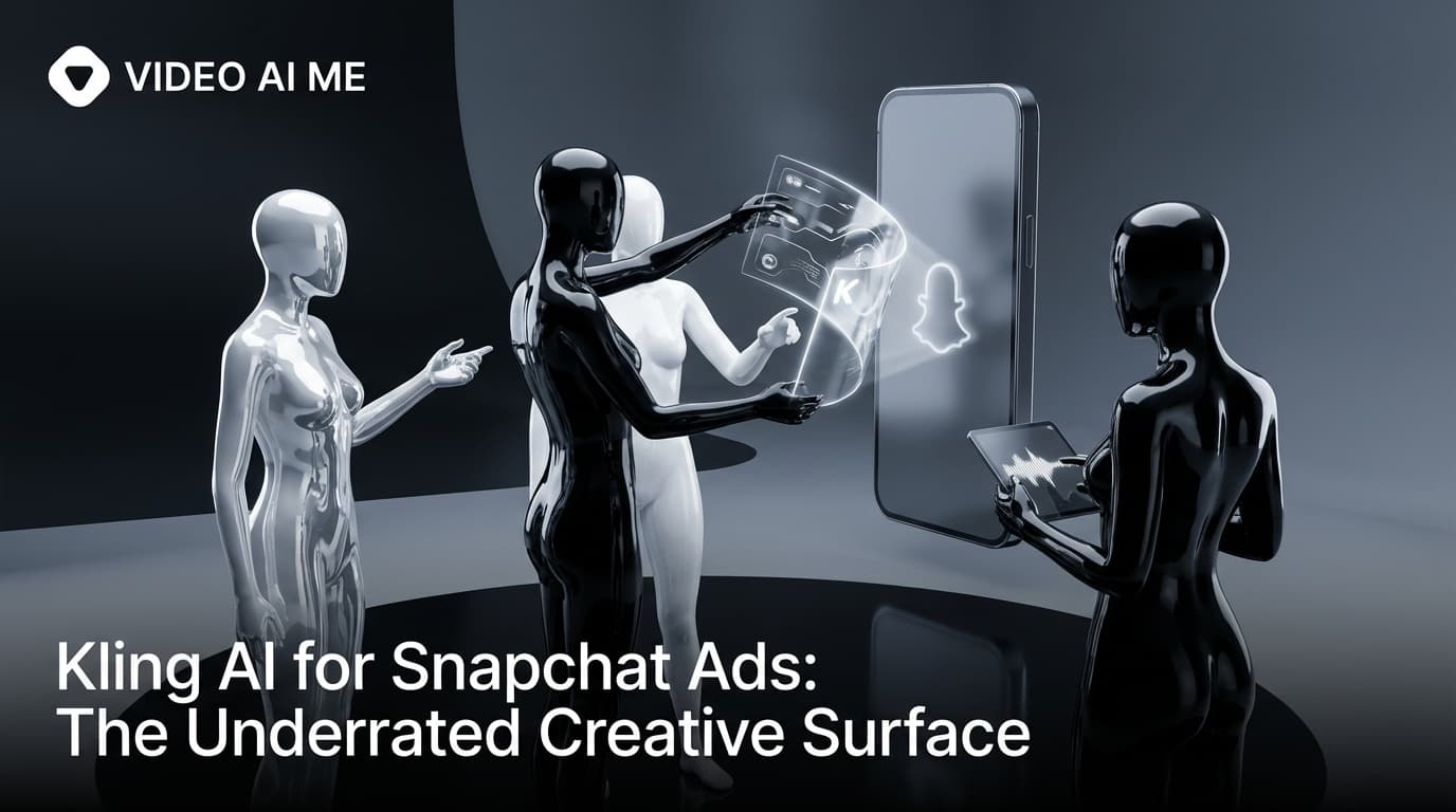 Kling AI Snapchat ad example showing vertical 9:16 creative with Gen Z engagement metrics
