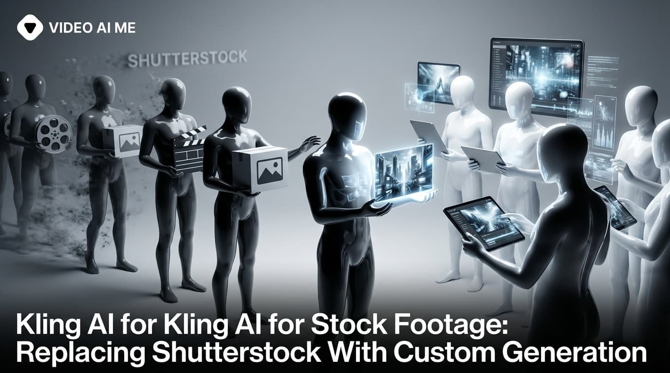 Kling AI custom stock footage library showing diverse cinematic clips