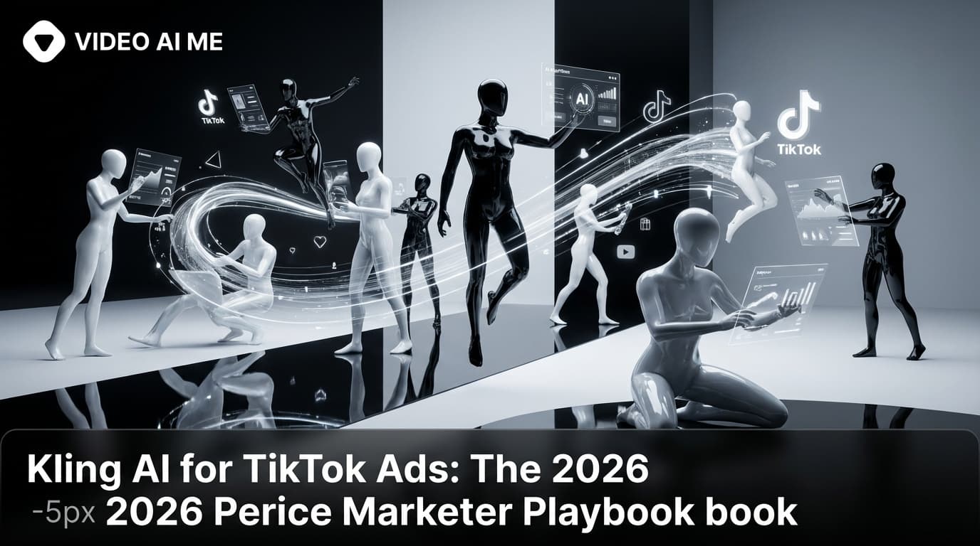 Kling AI TikTok ad example showing UGC selfie format vertical 9:16 with performance metrics overlay