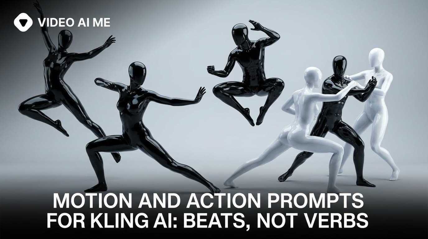 Kling AI motion prompt diagram showing action beats over time with Kling 3.0 multi-shot