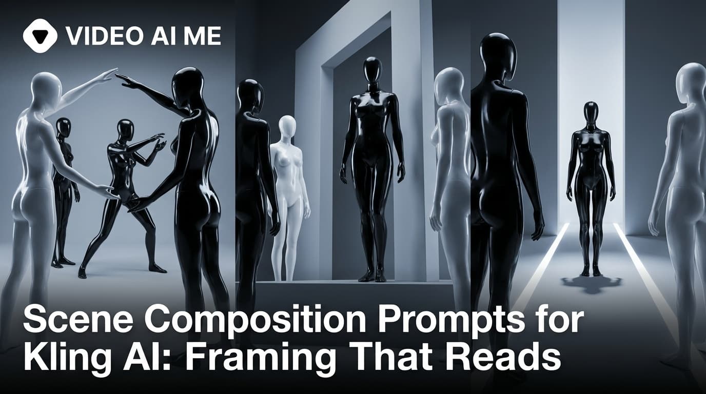 Kling AI scene composition diagram showing framing focal point and depth layers