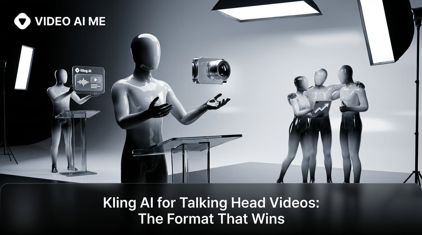 Kling 3.0 talking head video showing AI actor delivering hook with native dialogue