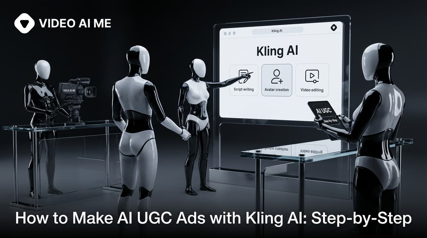 Kling 3.0 UGC video ad creation workflow showing multi-shot dialogue sequence