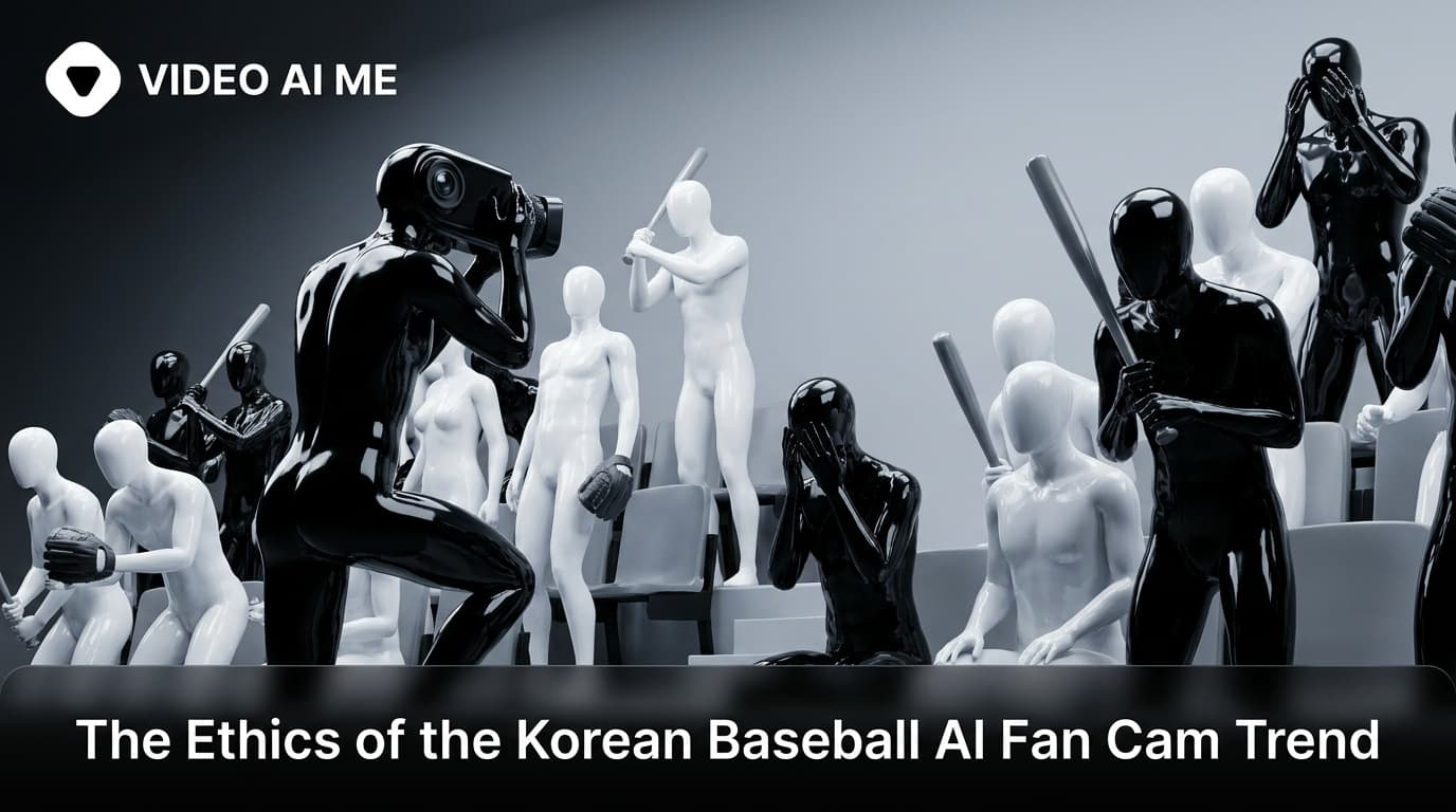 Korean baseball AI ethics graphic illustrating deepfake concerns and disclosure