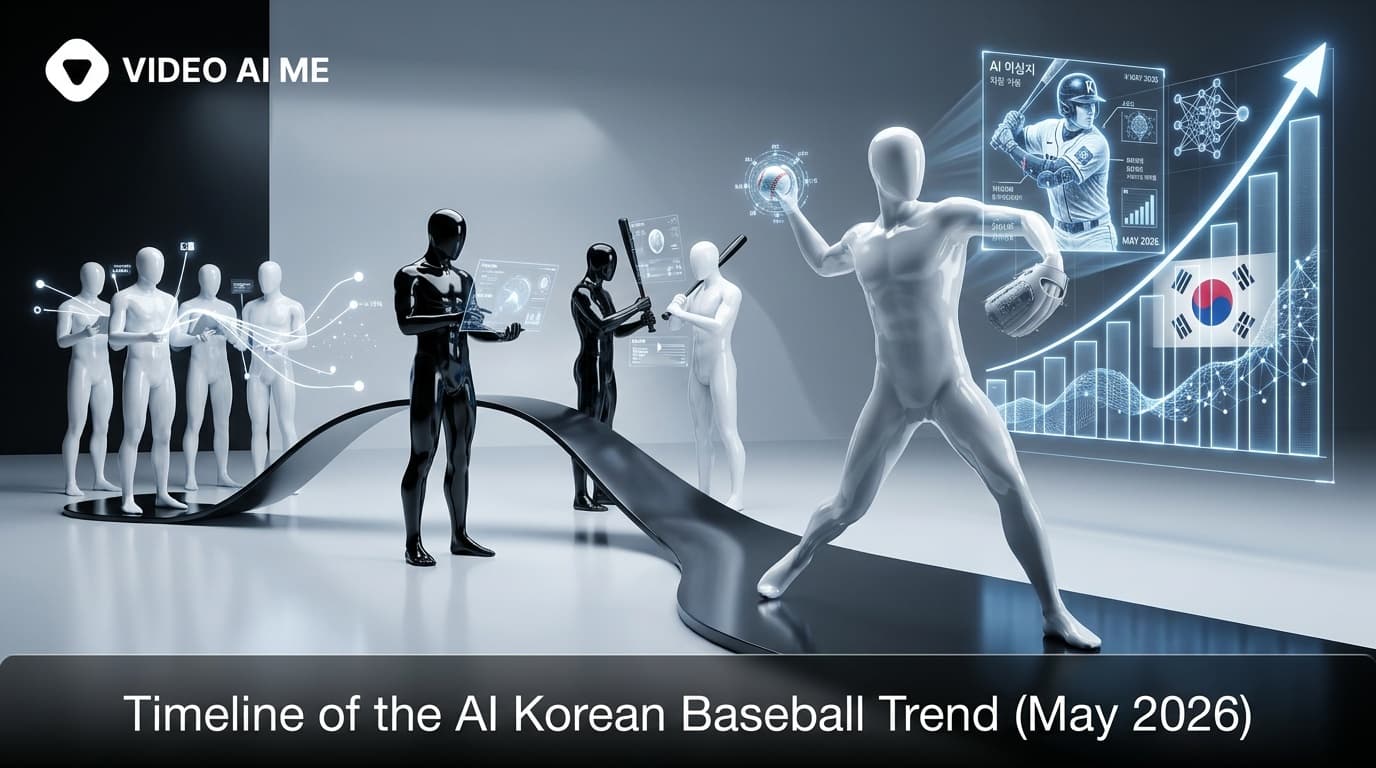Korean baseball AI trend timeline graphic showing May 2026 viral moments