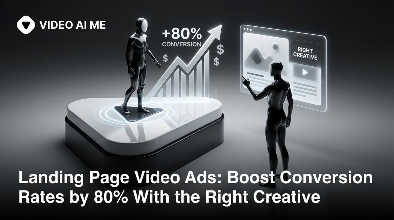 Landing page video ad creative for conversion rate optimization