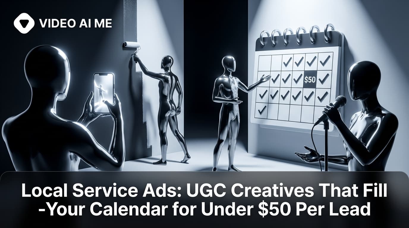 Local service business UGC ad showing plumber or HVAC technician style creative