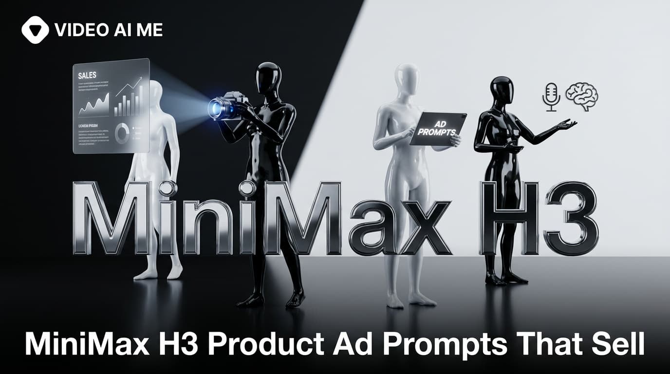 Product advertising prompt examples for the MiniMax H3 video model