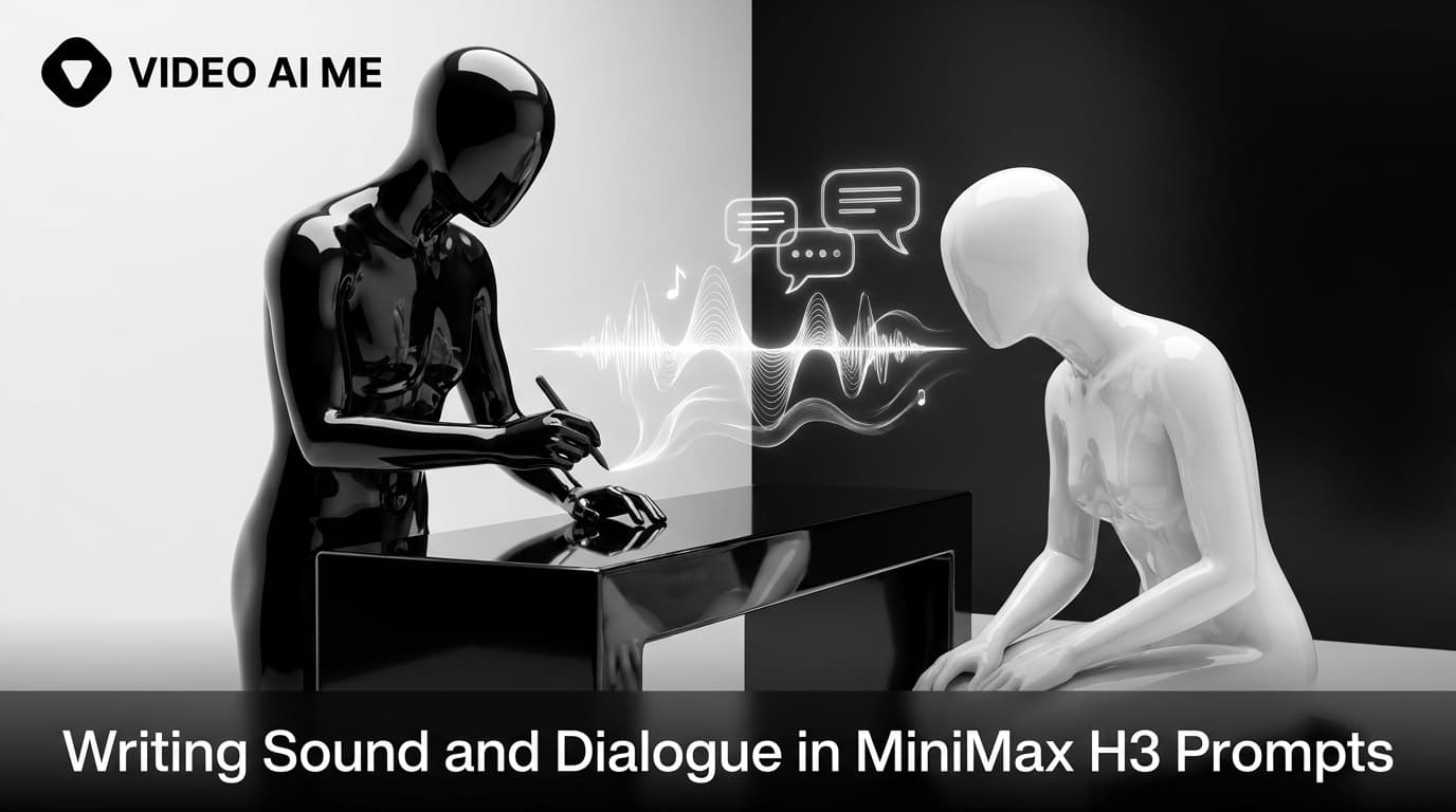 Writing dialogue and sound direction into MiniMax H3 video prompts
